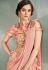 Pink lycra draped party wear saree  5314